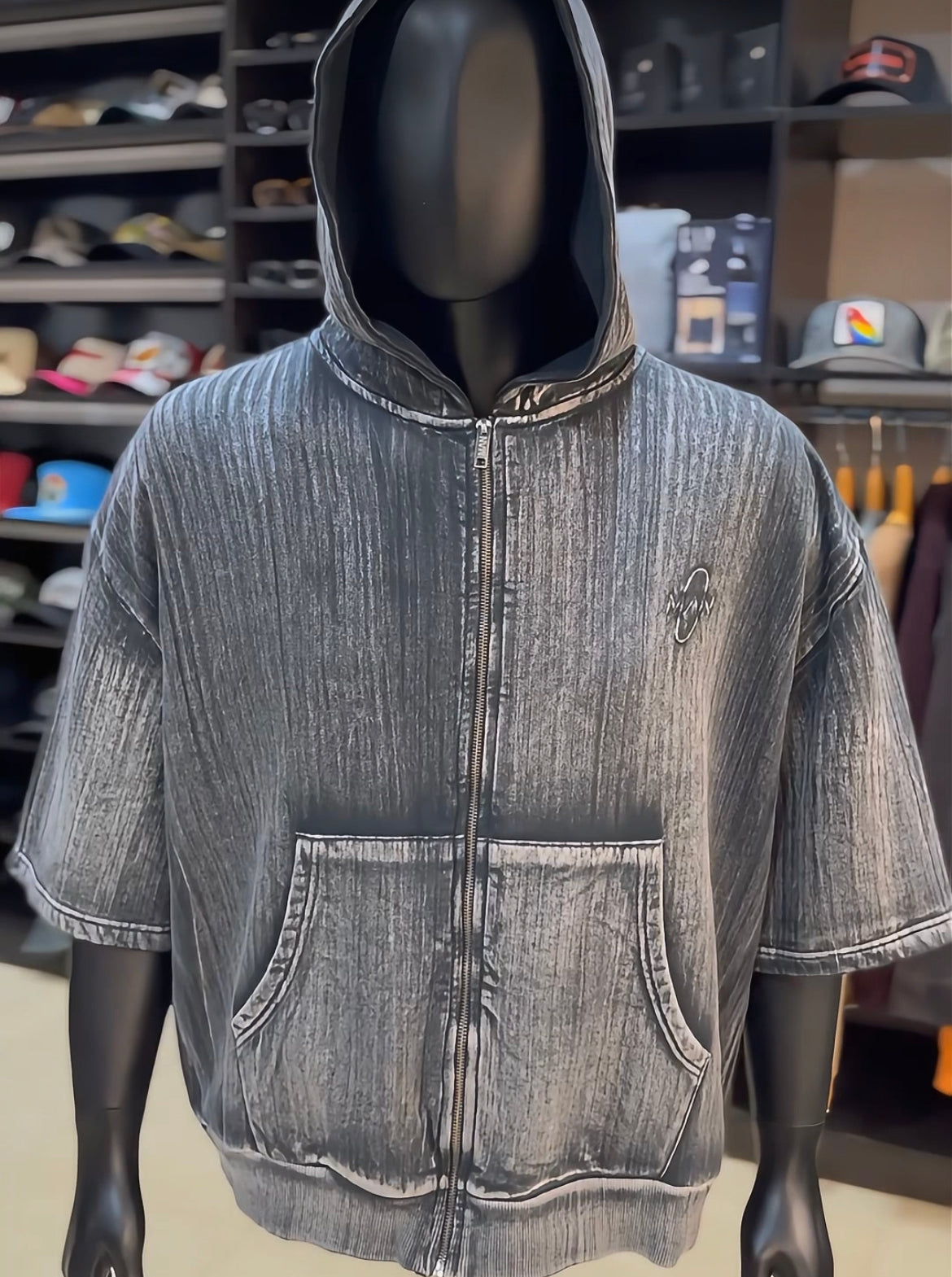 Boohoo oversized washed grey hoodie