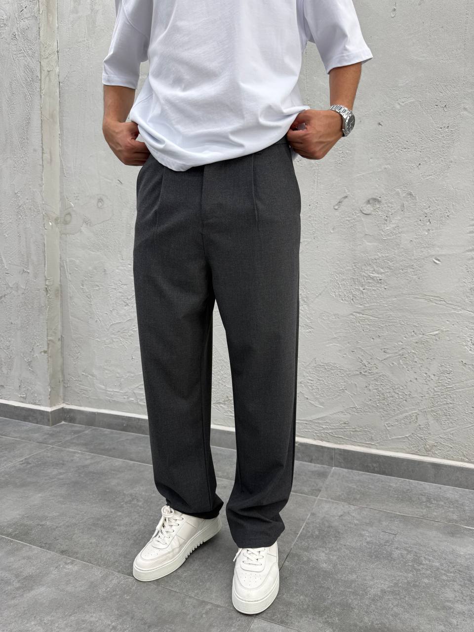 Difransel Dark grey baggy office pants