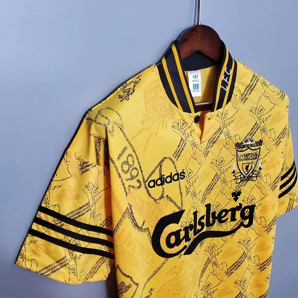 LIVERPOOL 1995-1996 YELLOW AWAY RETRO JERSEY RTRJSY003