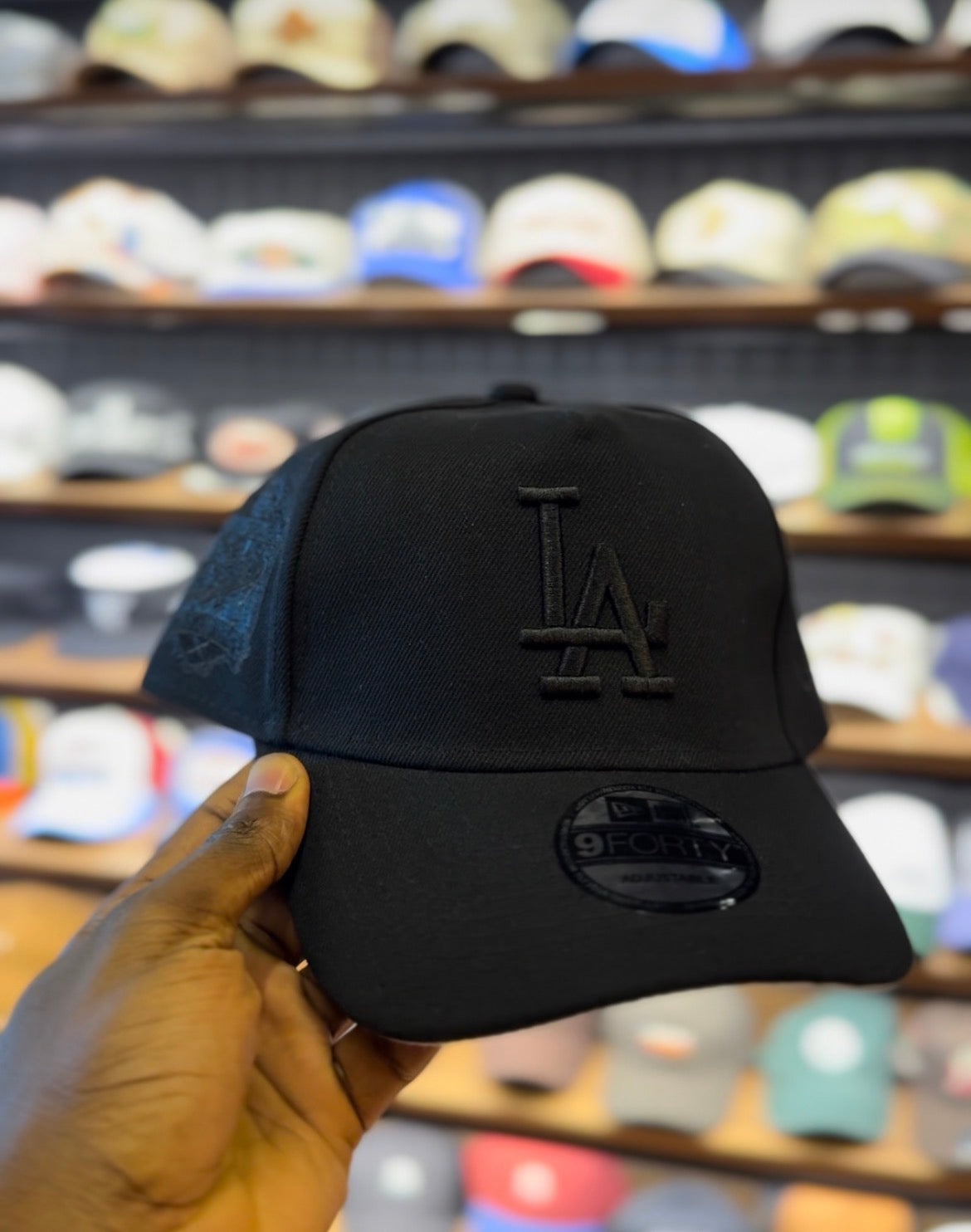 LA all black dad hat