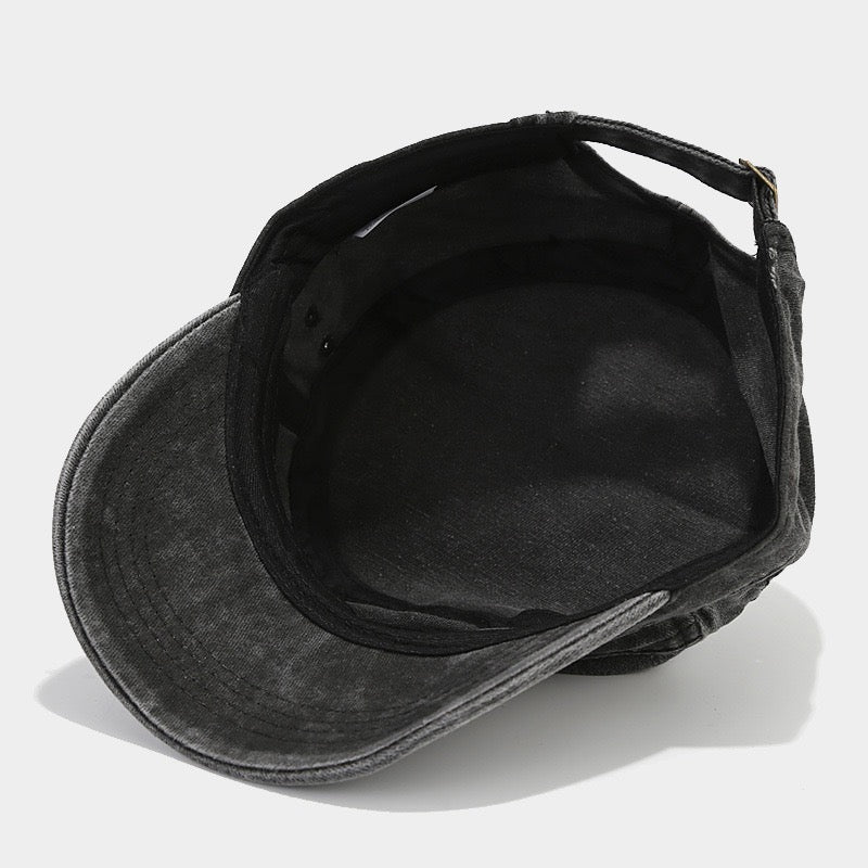 Flat top utility washed plain hat