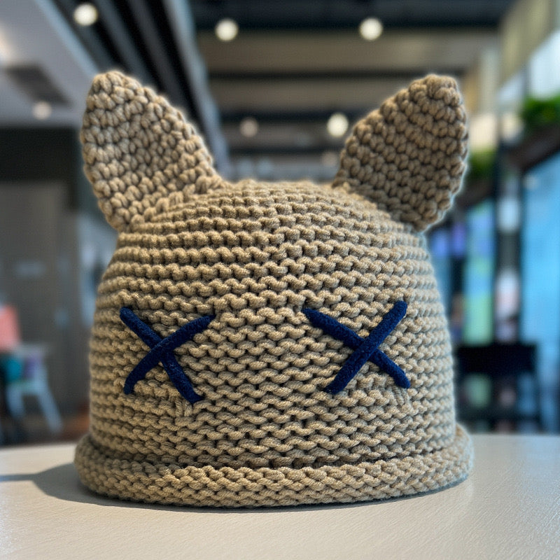 Knitted cat ear beanie