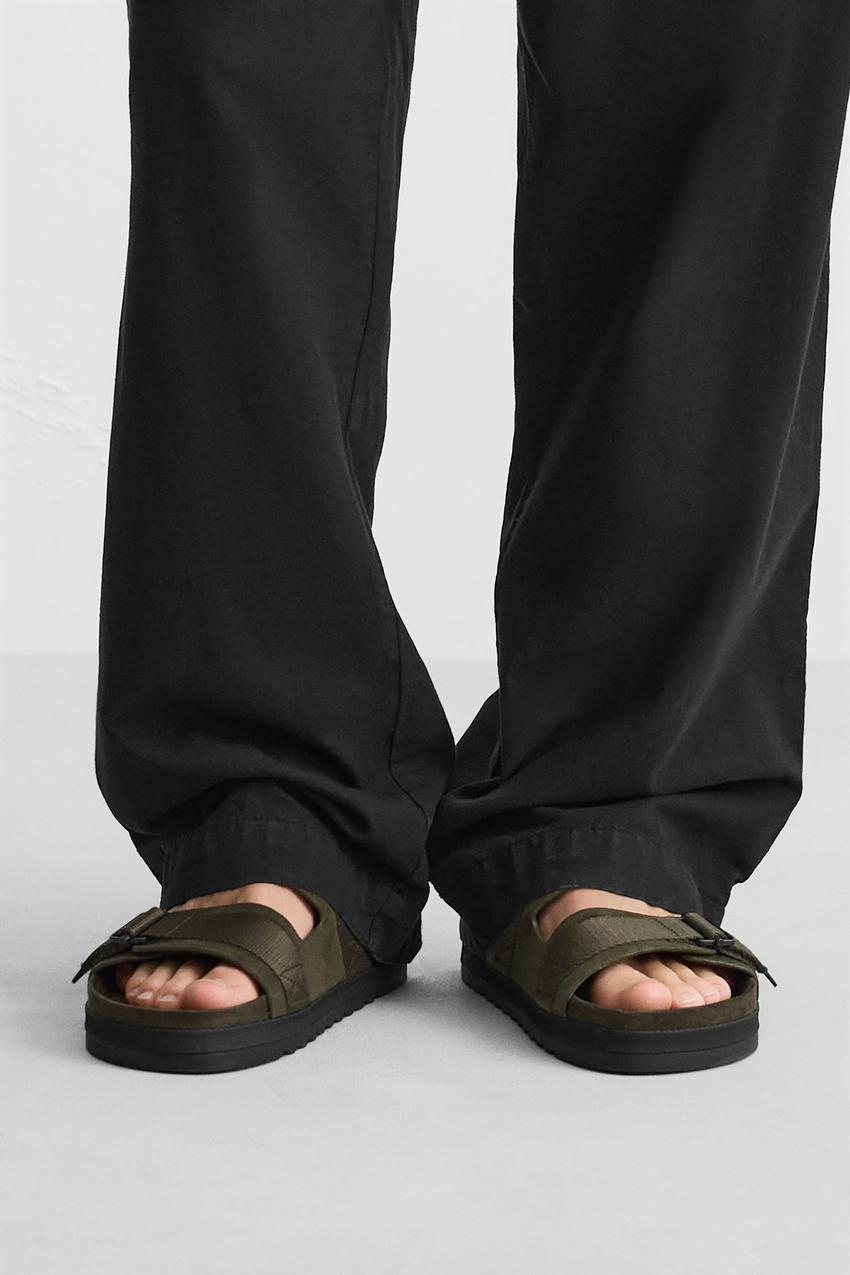 Zara Double strap sandal in olive