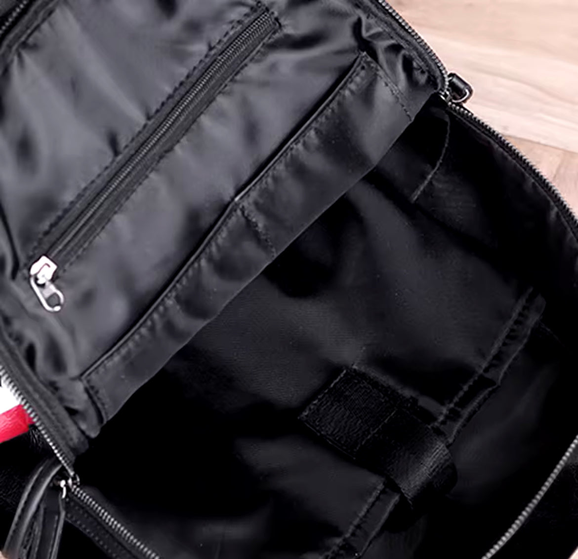 Tooth print leather backpack