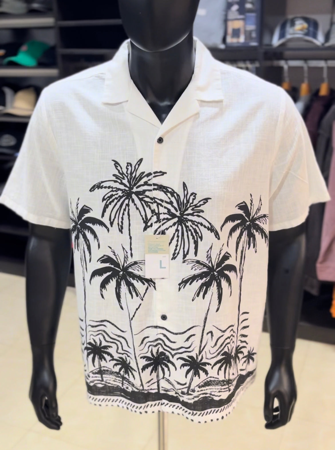Primark palm print linen revere shirt