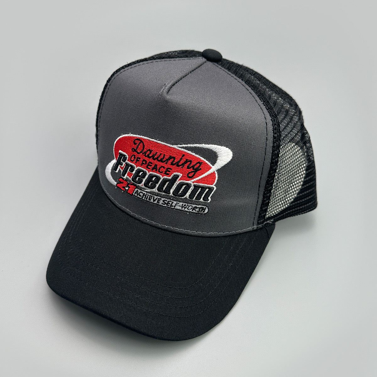 Dawning of peace trucker hat