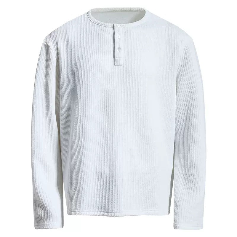 Henley longsleeve waffle shirt