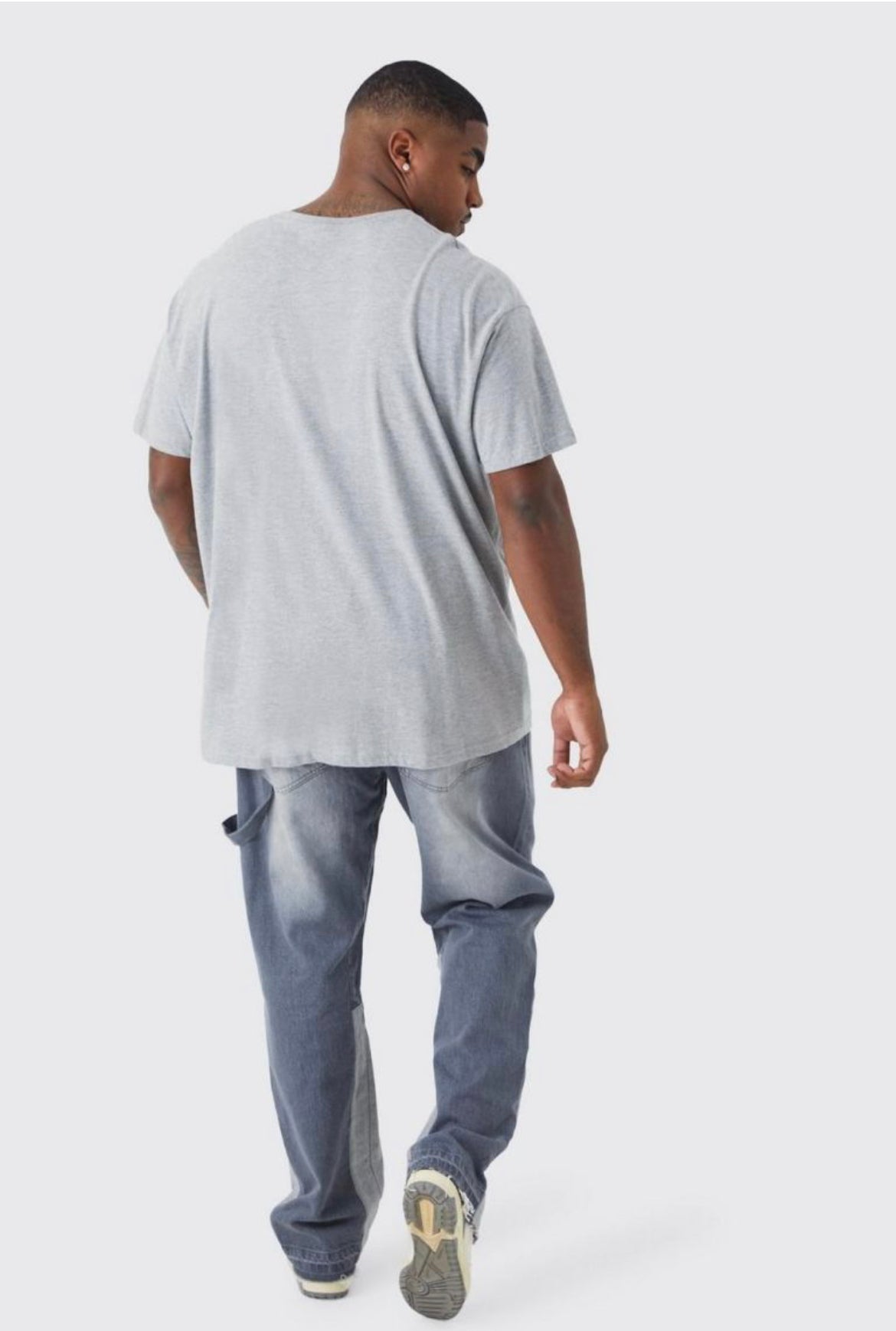 Boohoo plus straight carpenter jean grey