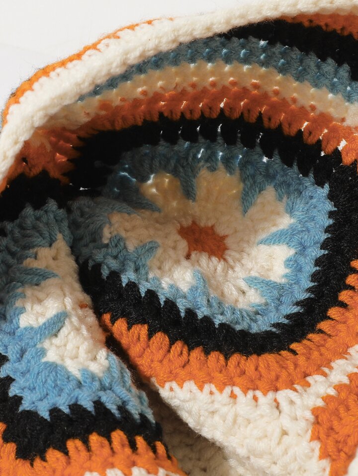 Floral pattern Crochet knit hat