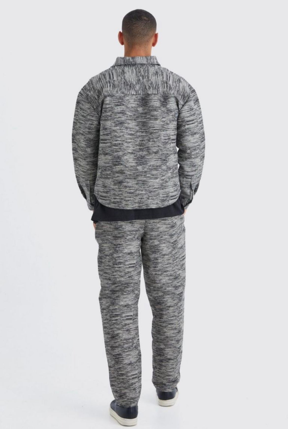 Boohoo marble jacquard boxy overshirt multi