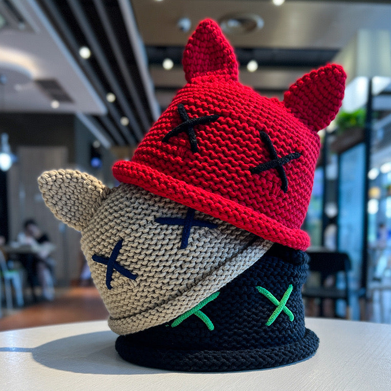 Knitted cat ear beanie