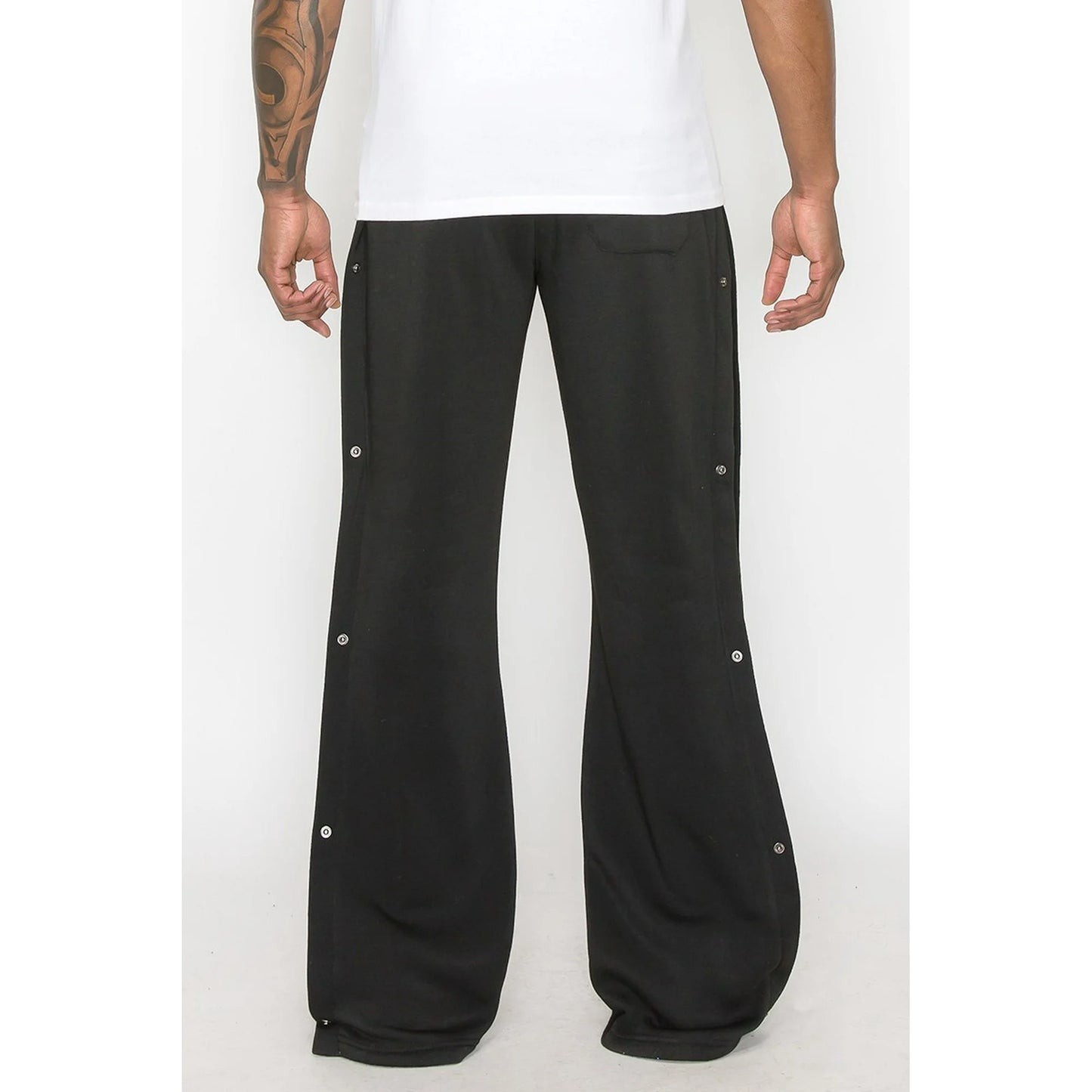 Paisley print flare pants black