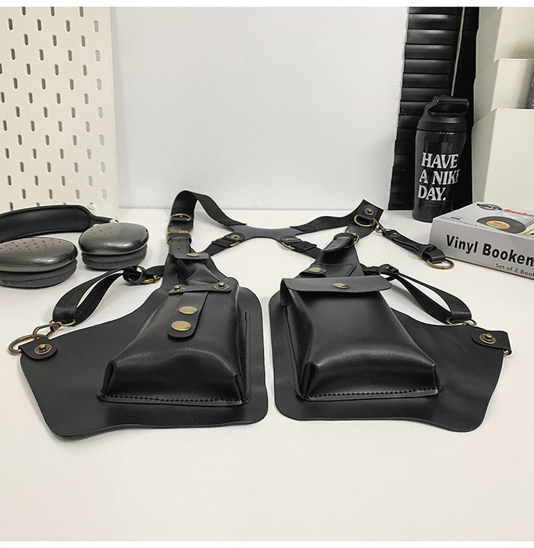 Leather utility vest purse