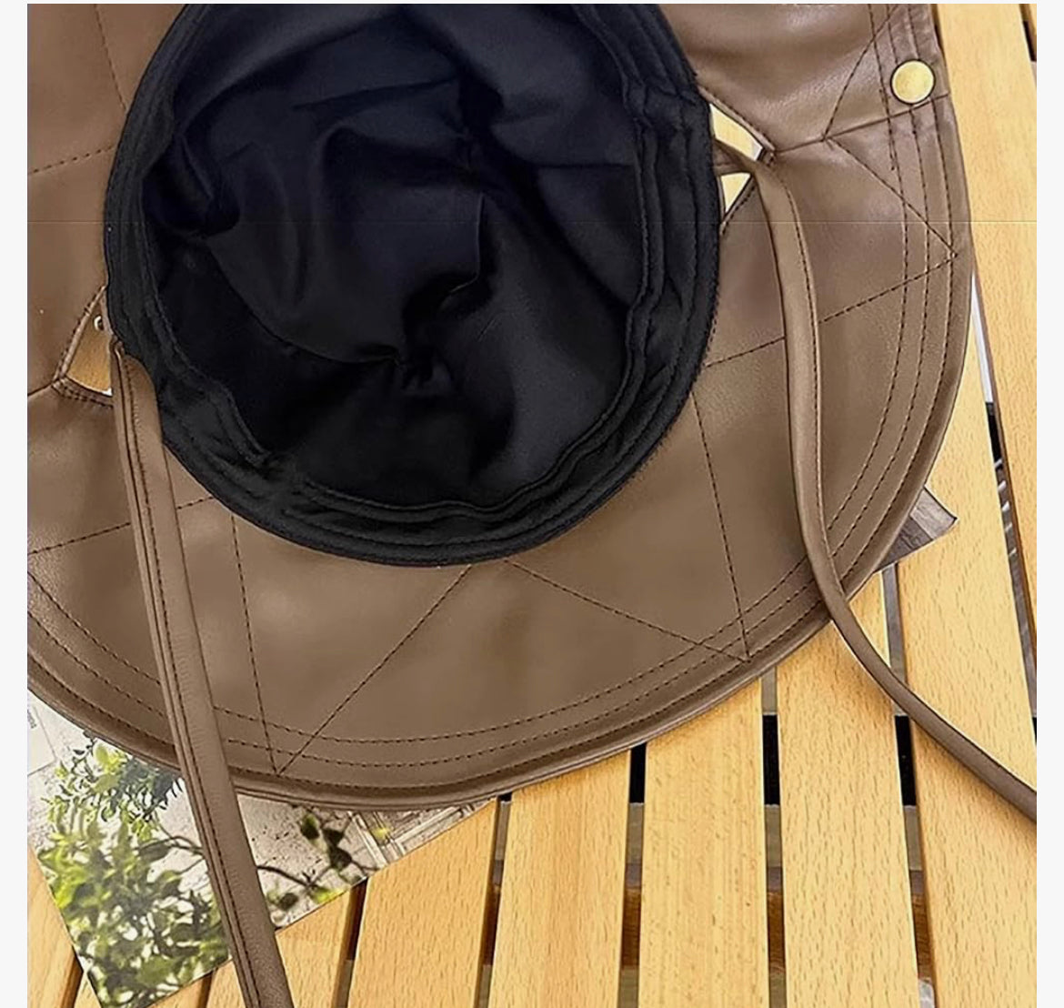 Faux leather bucket hat