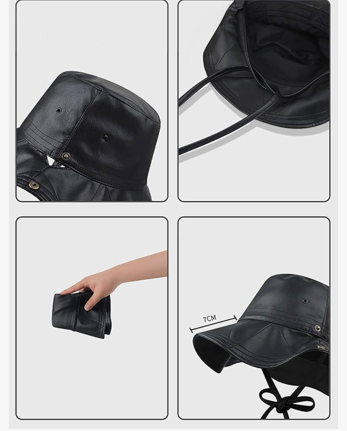 Faux leather bucket hat