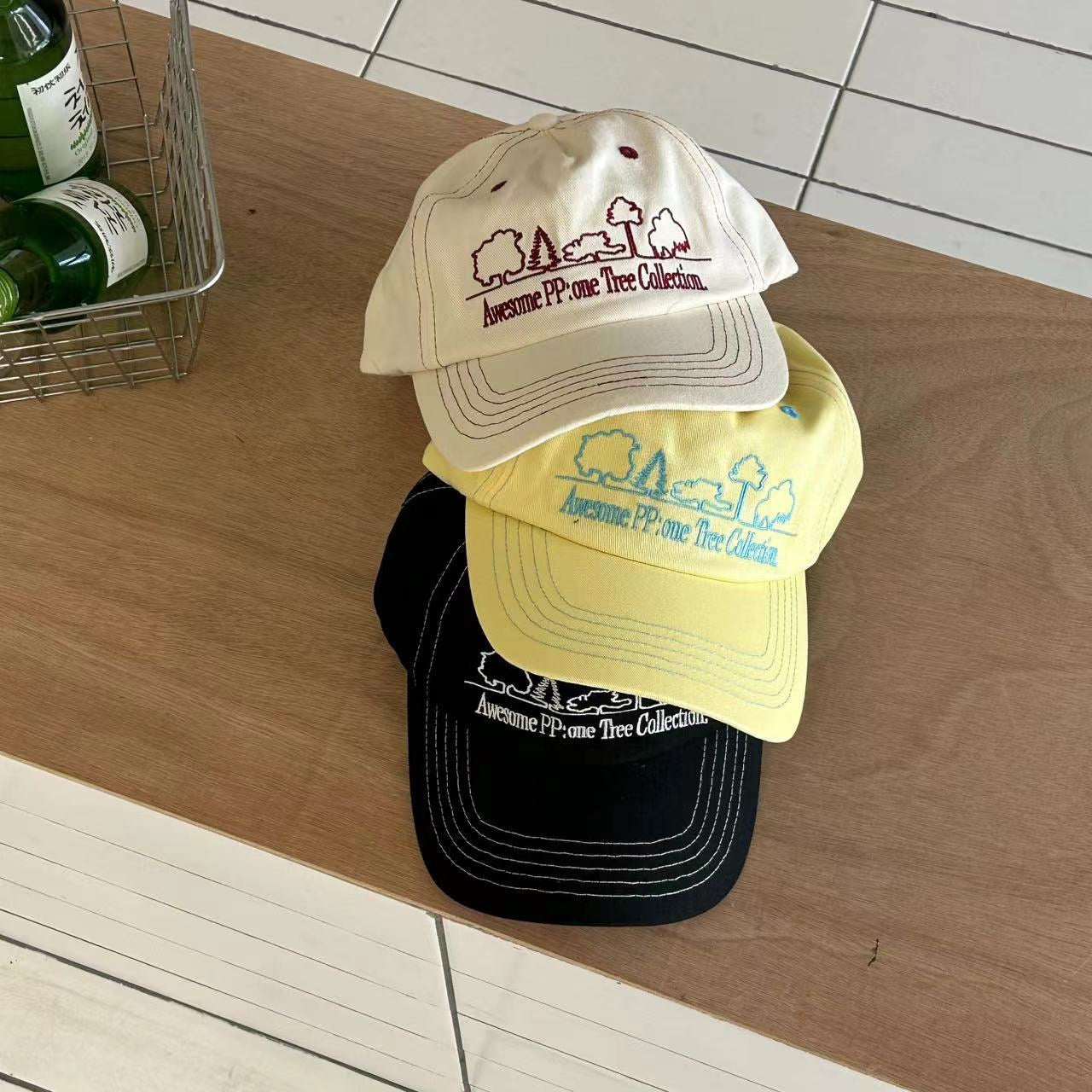 PP contrast stitch dad hat