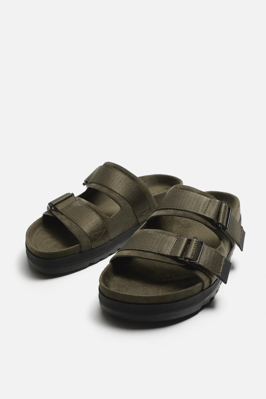 Zara Double strap sandal in olive