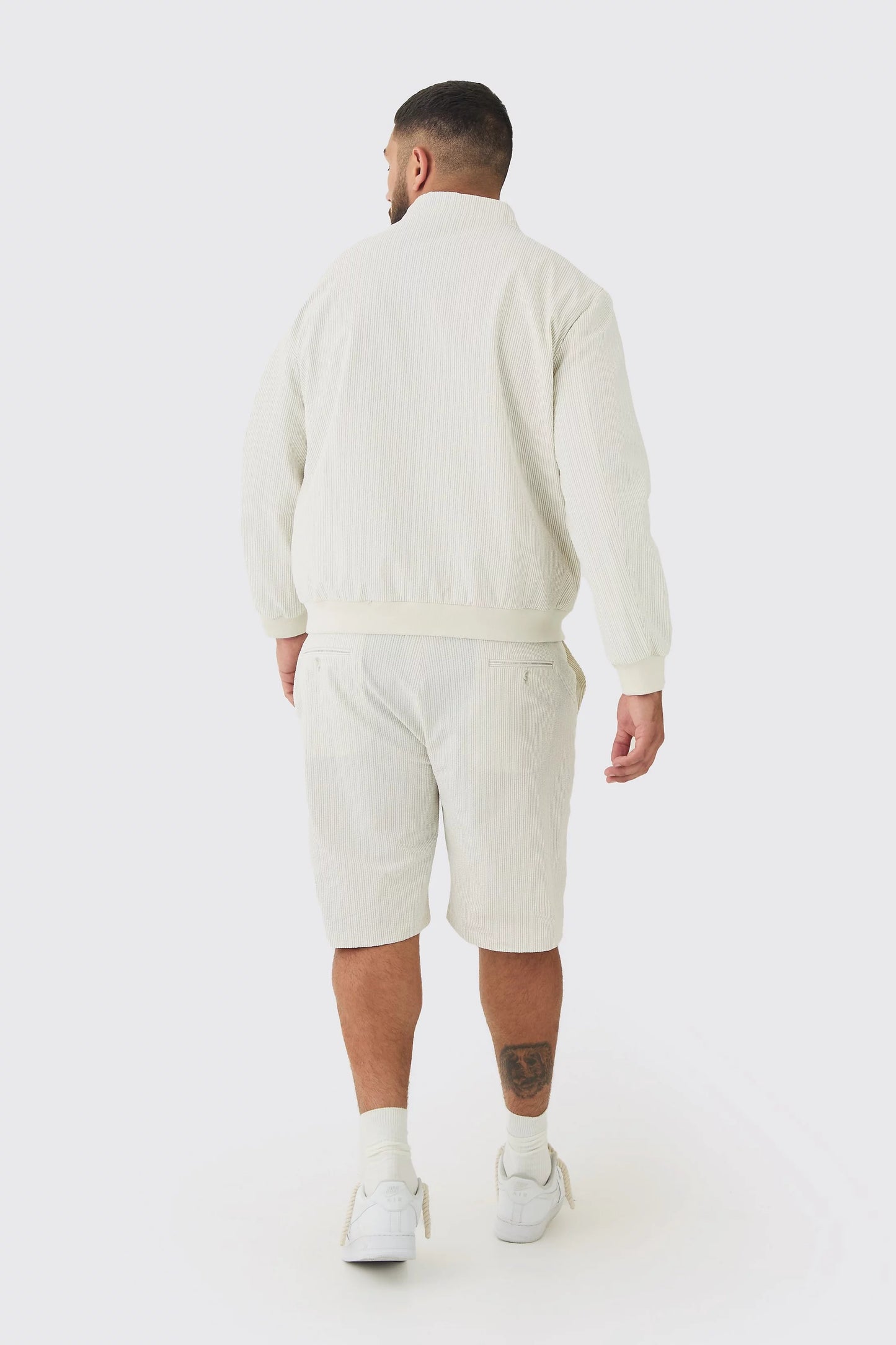 Boohoo seersucker funnel neck jacket