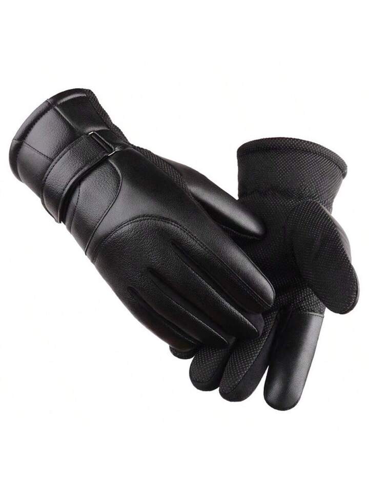 Mitten faux leather glove