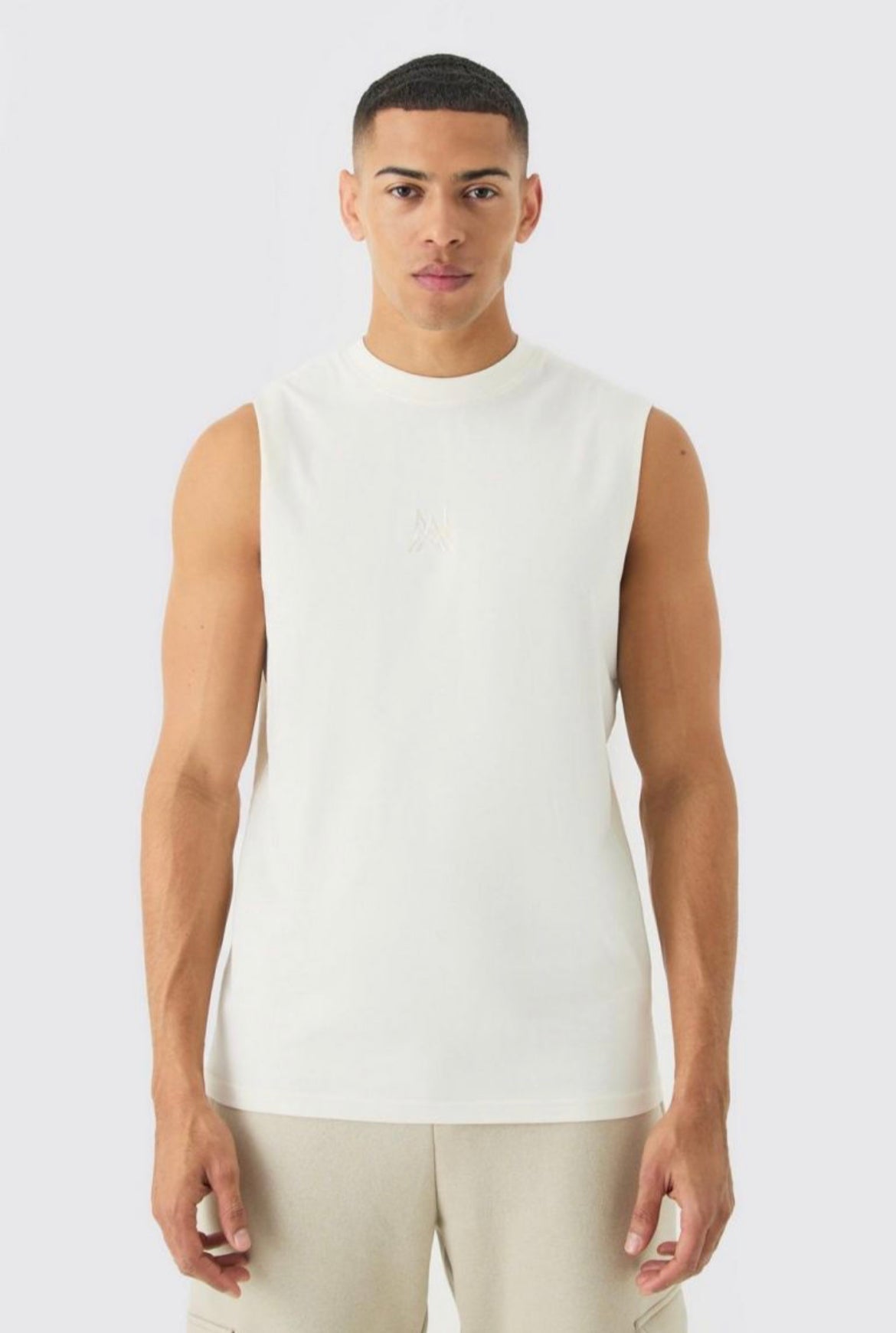 Boohoo basic tank top in ecru