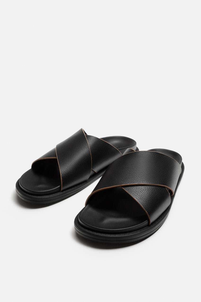 Zara Criss-cross leather sandal