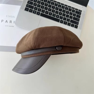 Adair newsboy hat in brown