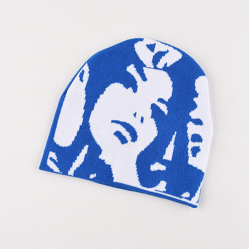 Y2k faces beanie