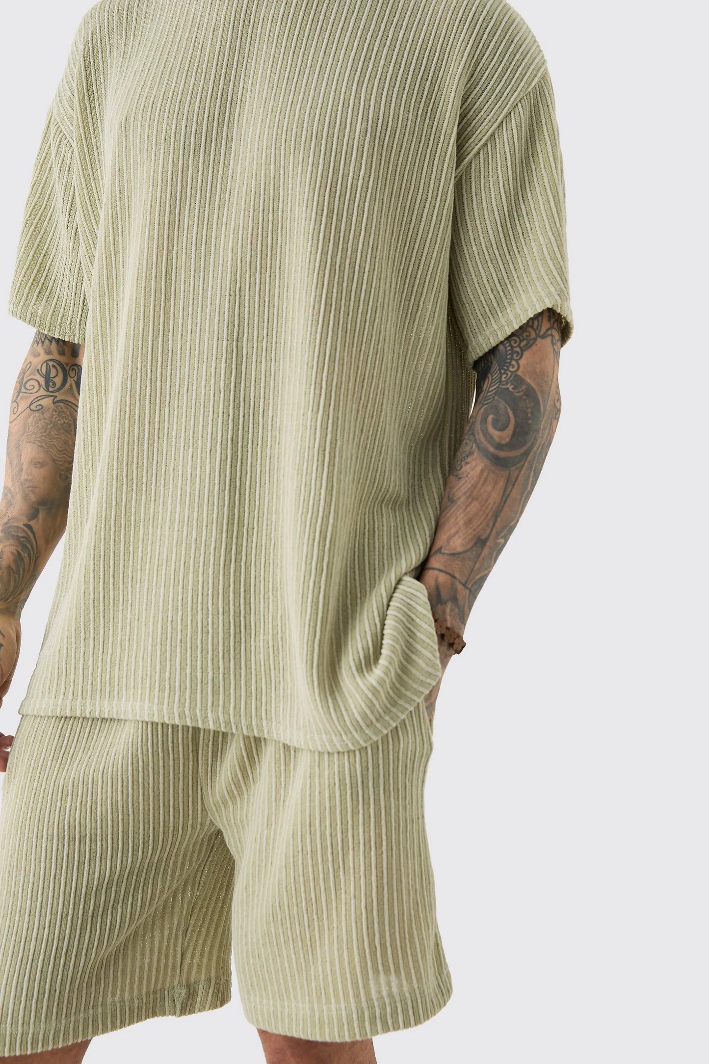 Boohoo tall crochet ribbed set