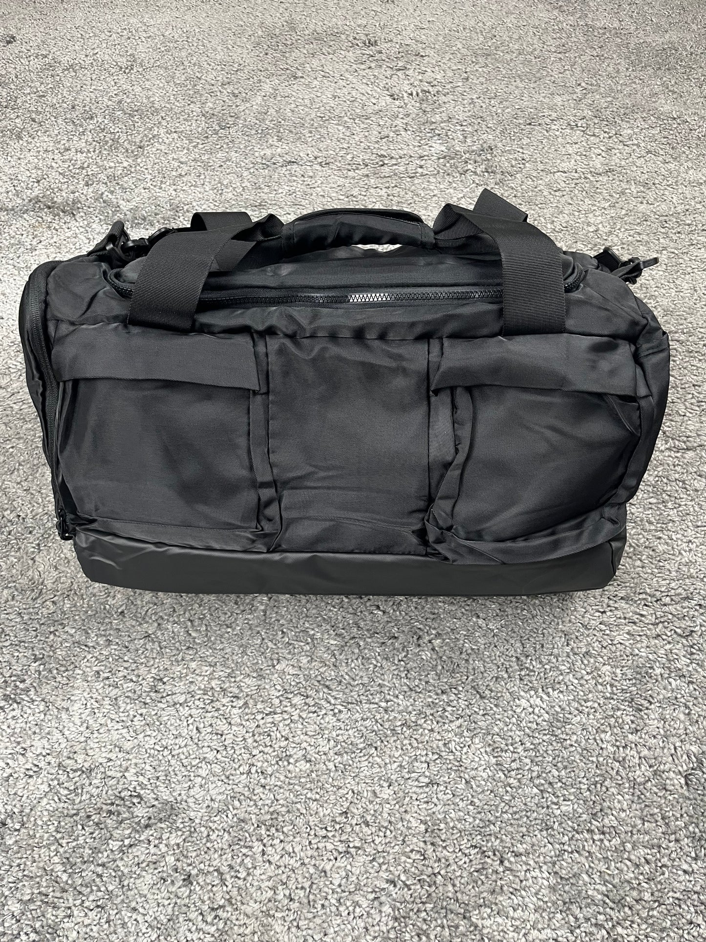 Plain tactical black duffel bag