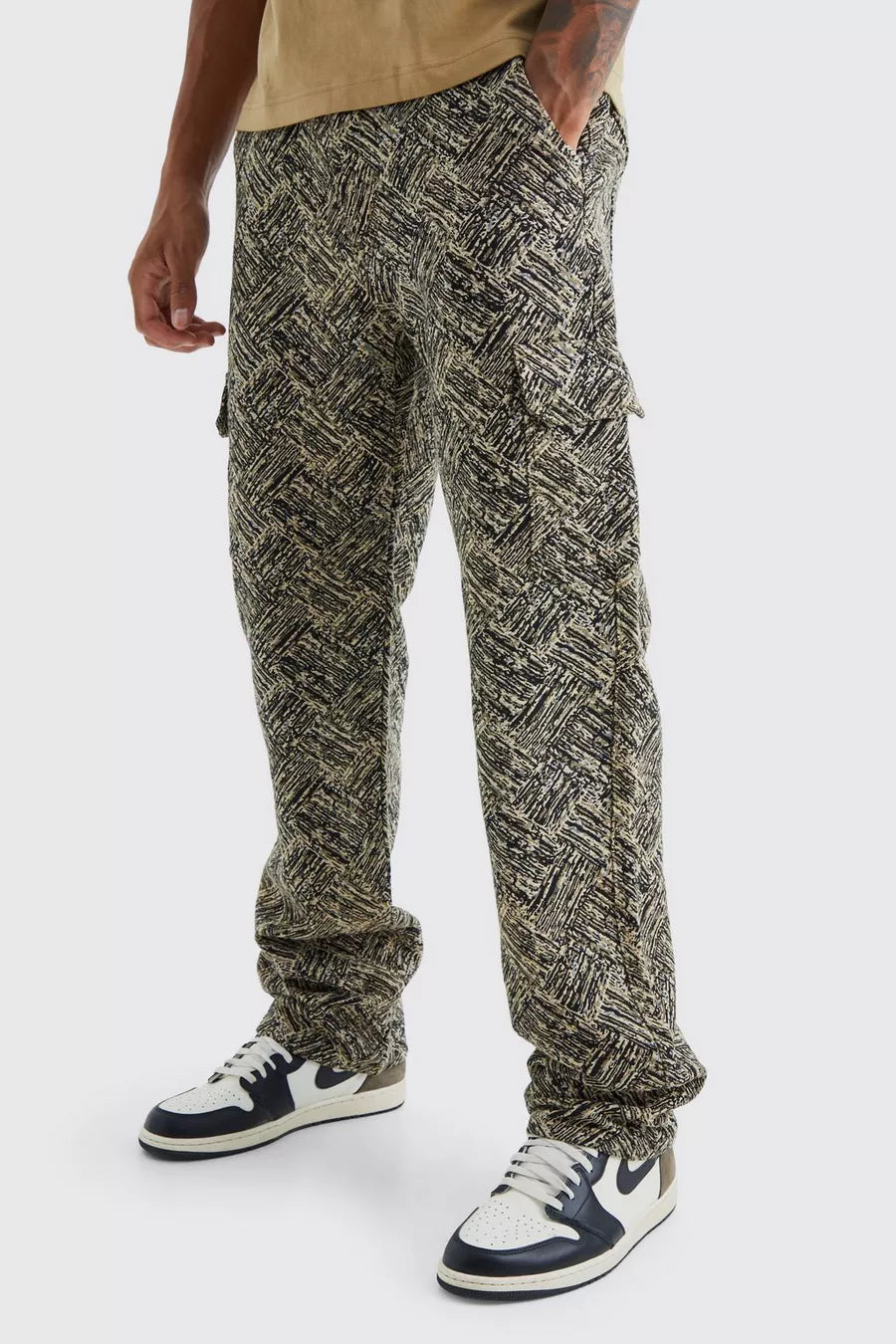 Boohoo relaxed fit tapestry trouser pant