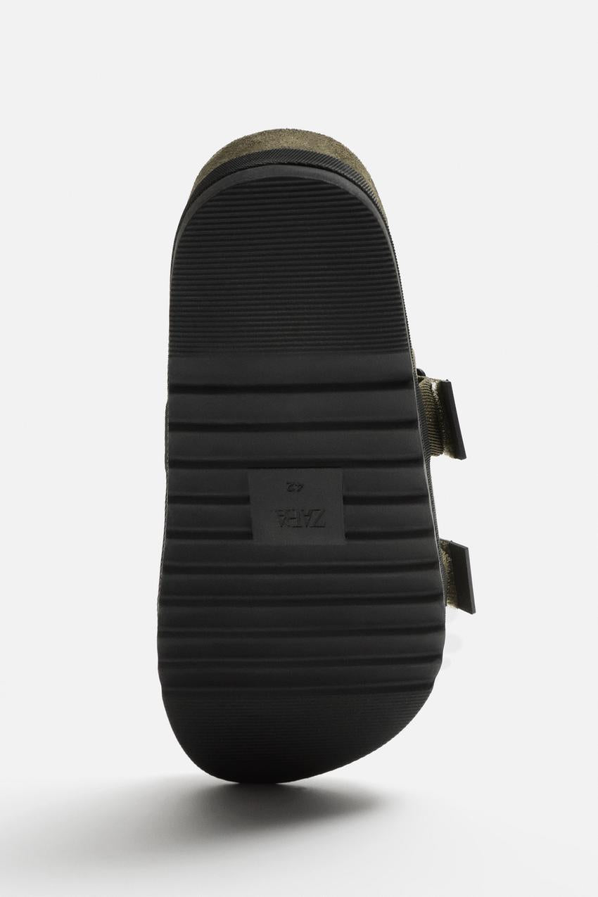 Zara Double strap sandal in olive
