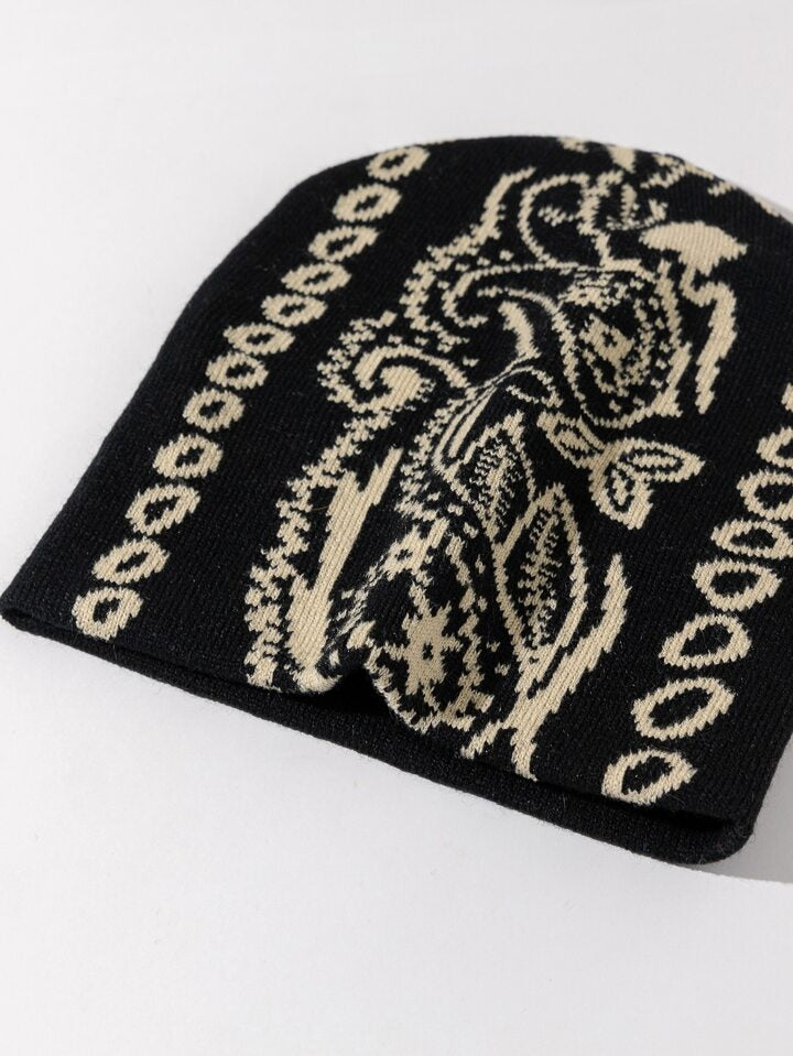 Paisley print beanie