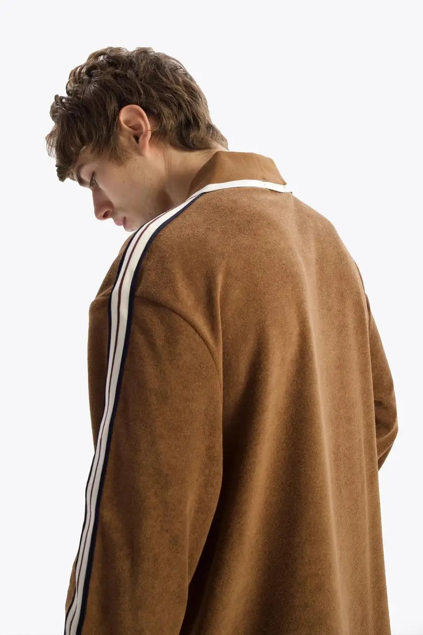 Giesto terry polo shirt in brown