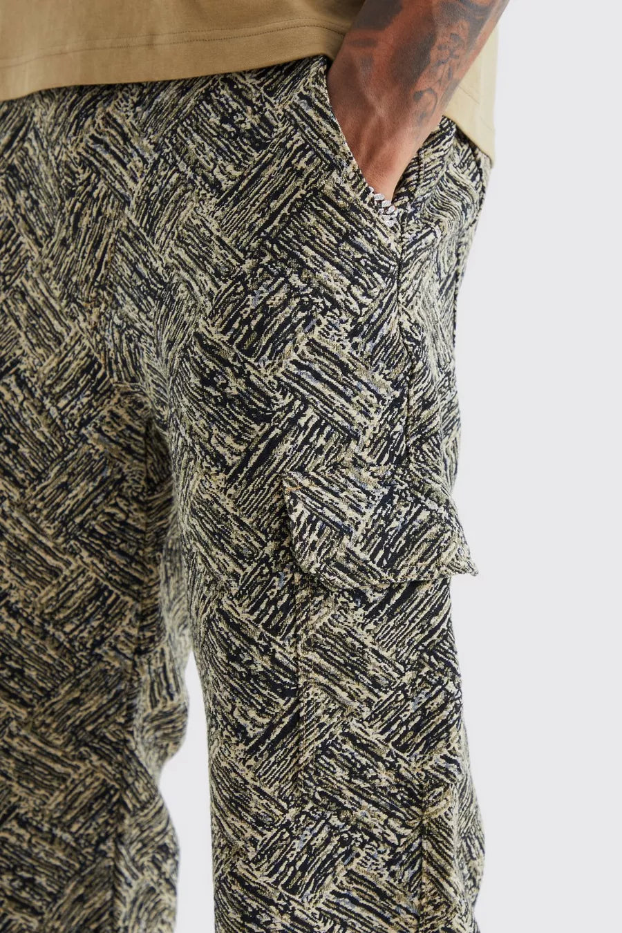 Boohoo relaxed fit tapestry trouser pant