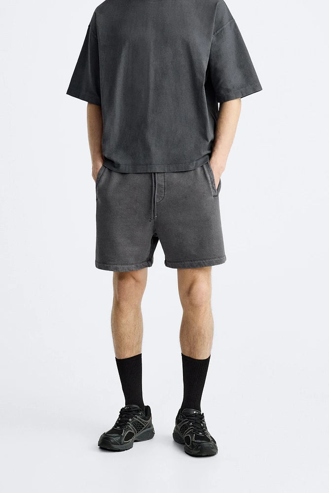 ZARA FADED JOGGER BERMUDA SHORT