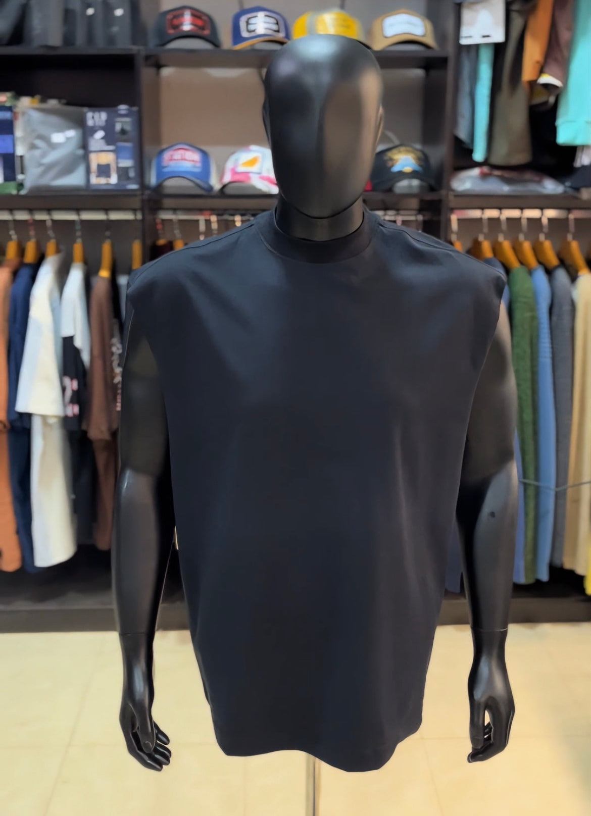 300GSM extended neck sleeveless