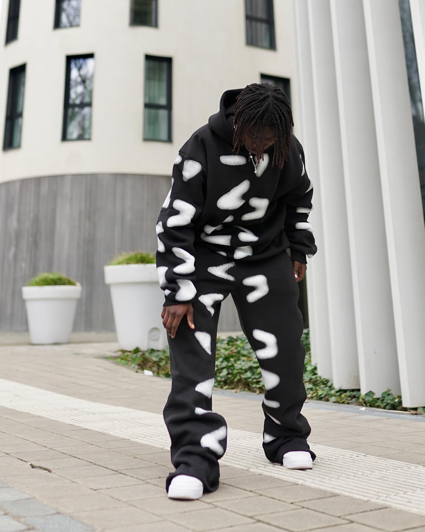 Boohoo oversized all over dash split hem tracksuit set