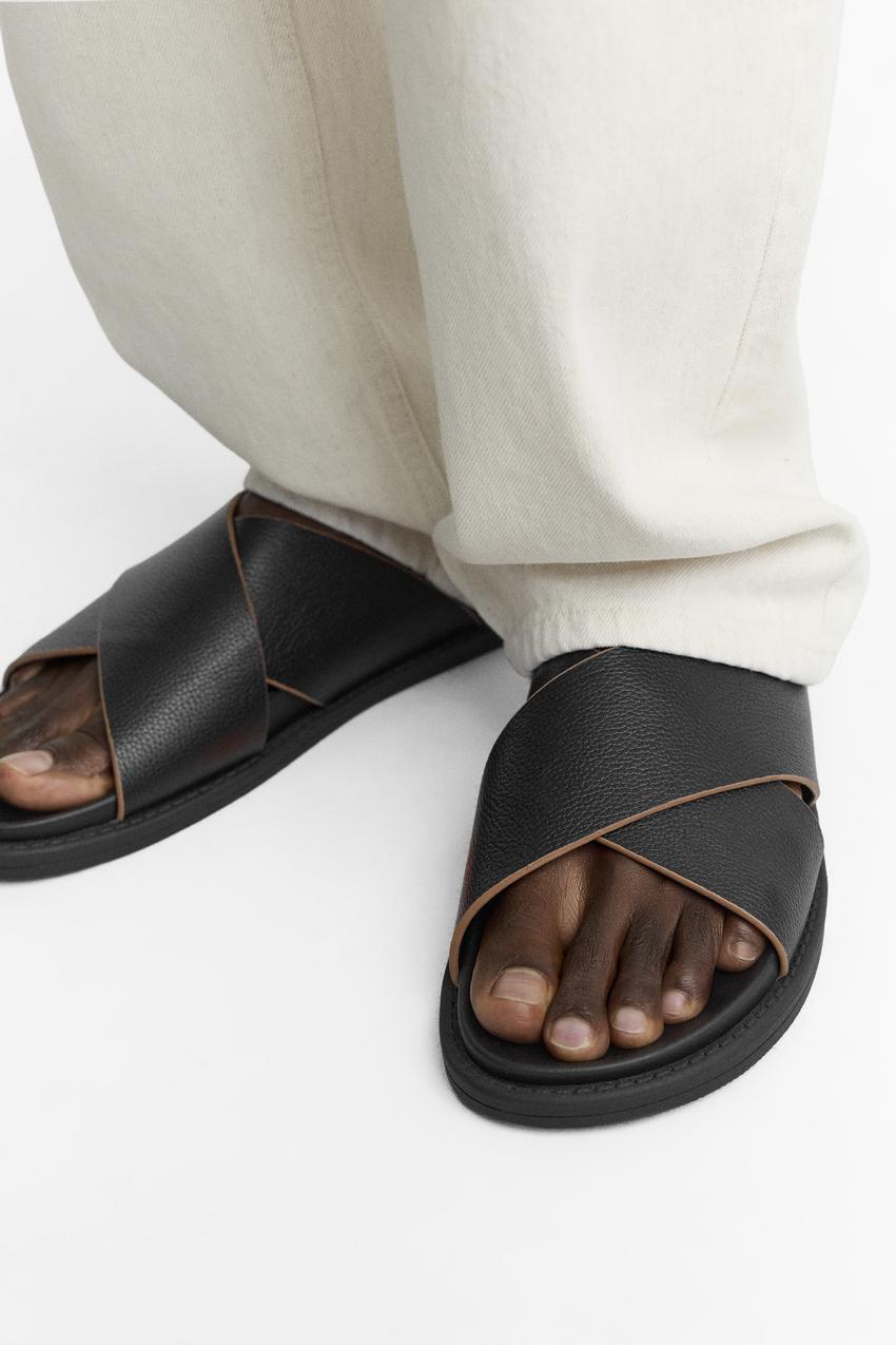 Zara Criss-cross leather sandal