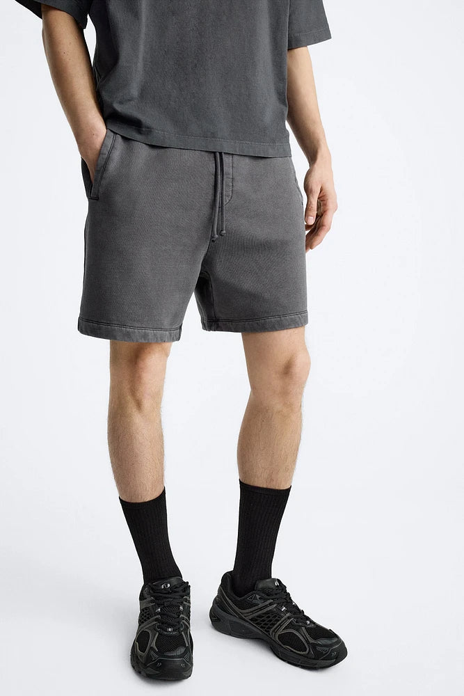 ZARA FADED JOGGER BERMUDA SHORT