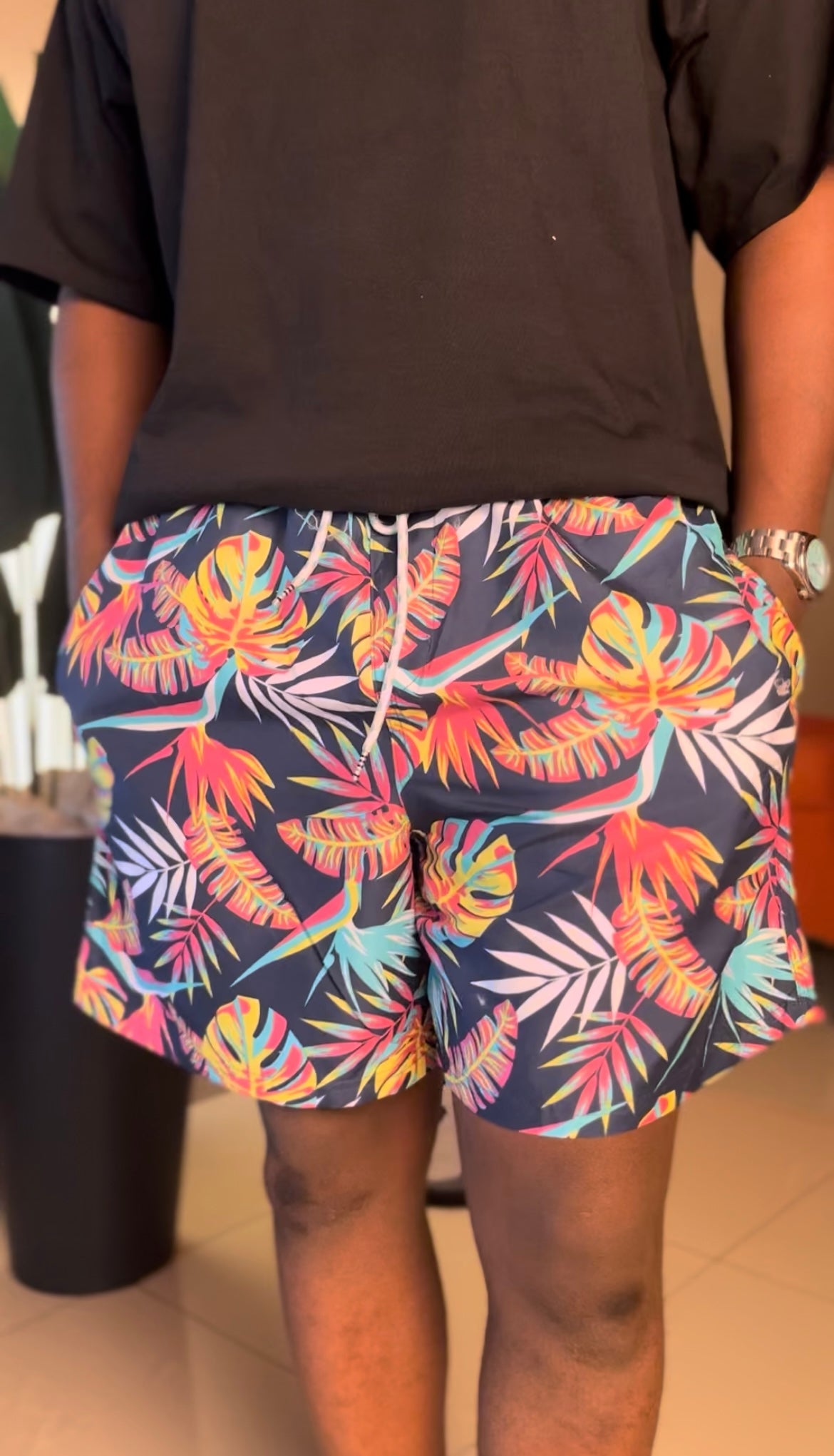 Floral swim short