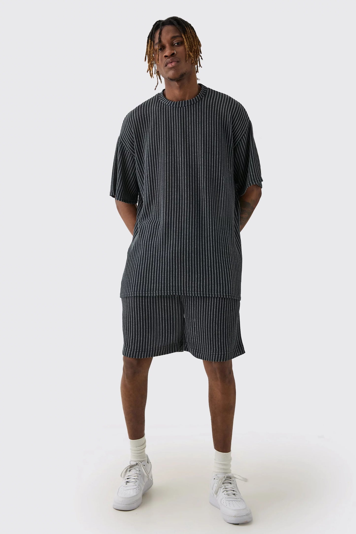Boohoo tall crochet ribbed set