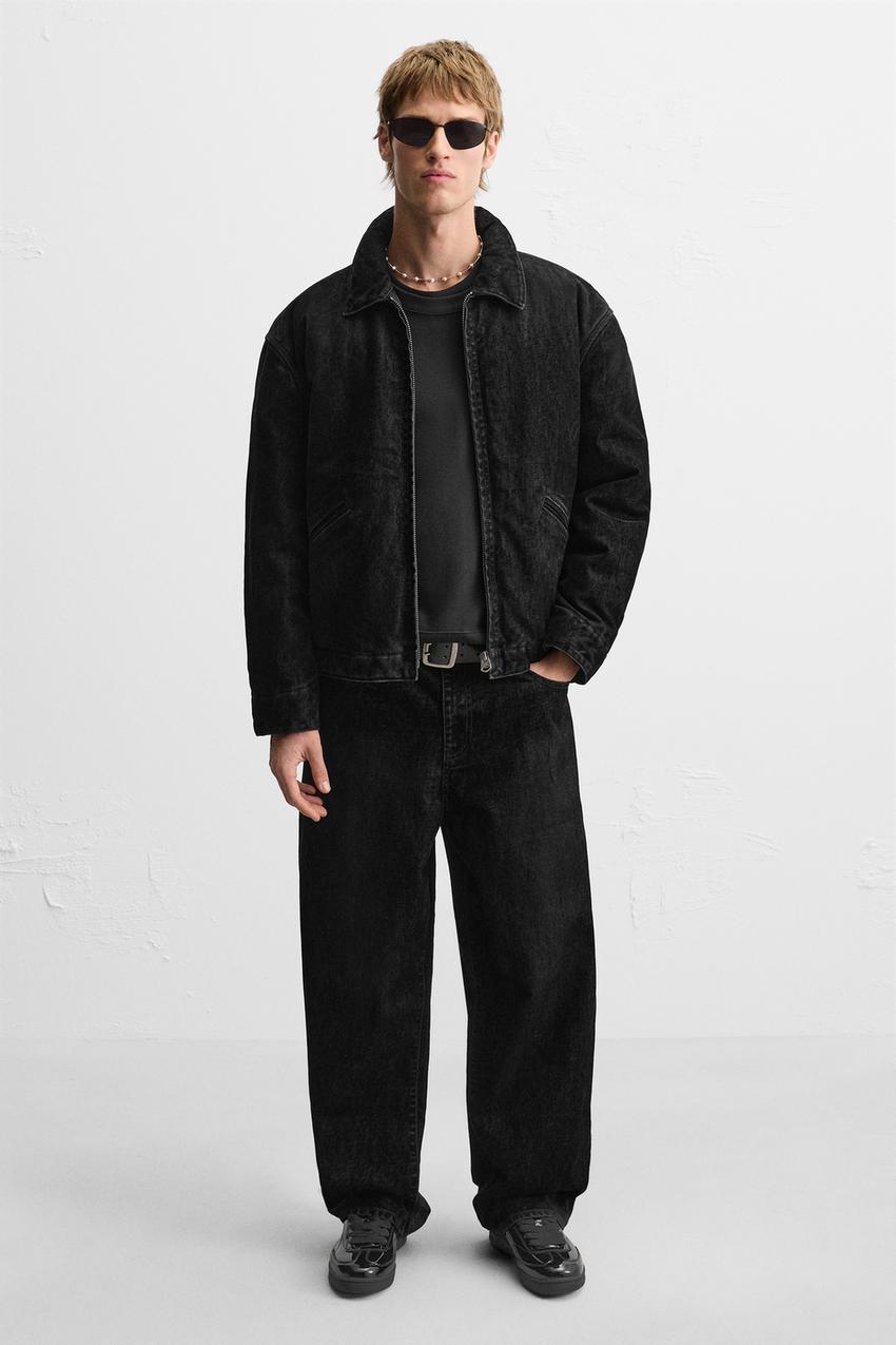 Zara Metallic trainers in black