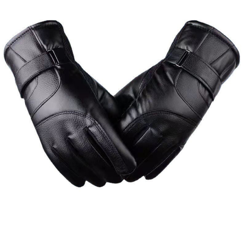 Mitten faux leather glove