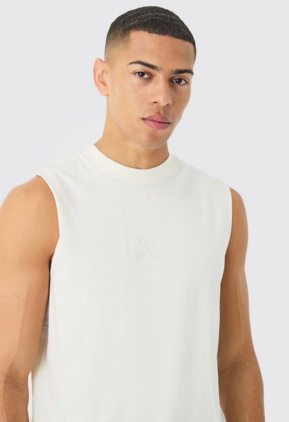 Boohoo basic tank top in ecru