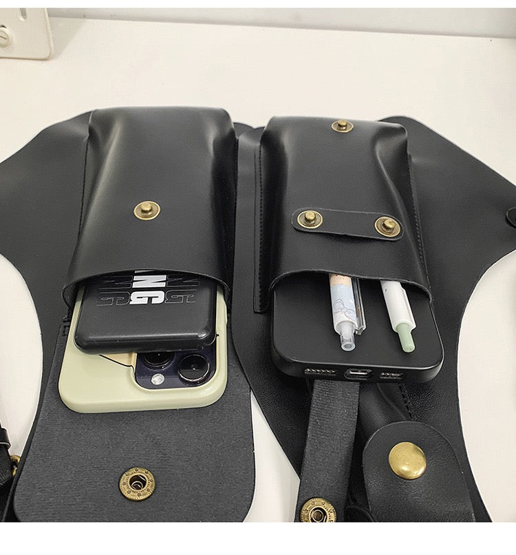 Leather utility vest purse