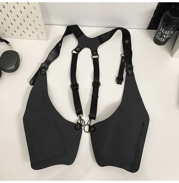 Leather utility vest purse