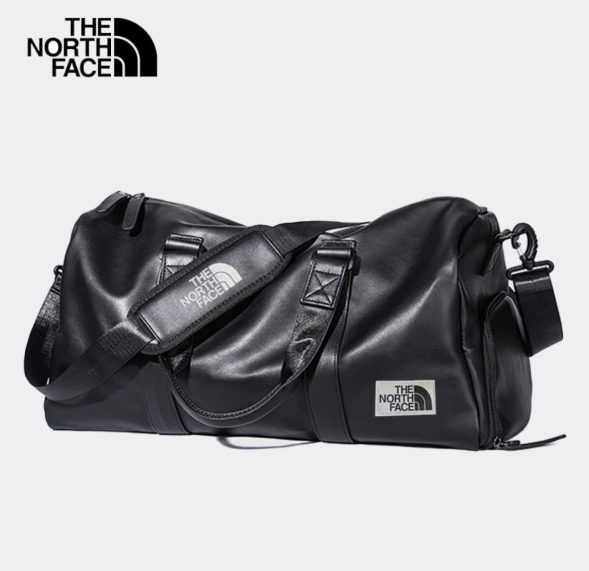 Thenorthface leather duffel bag