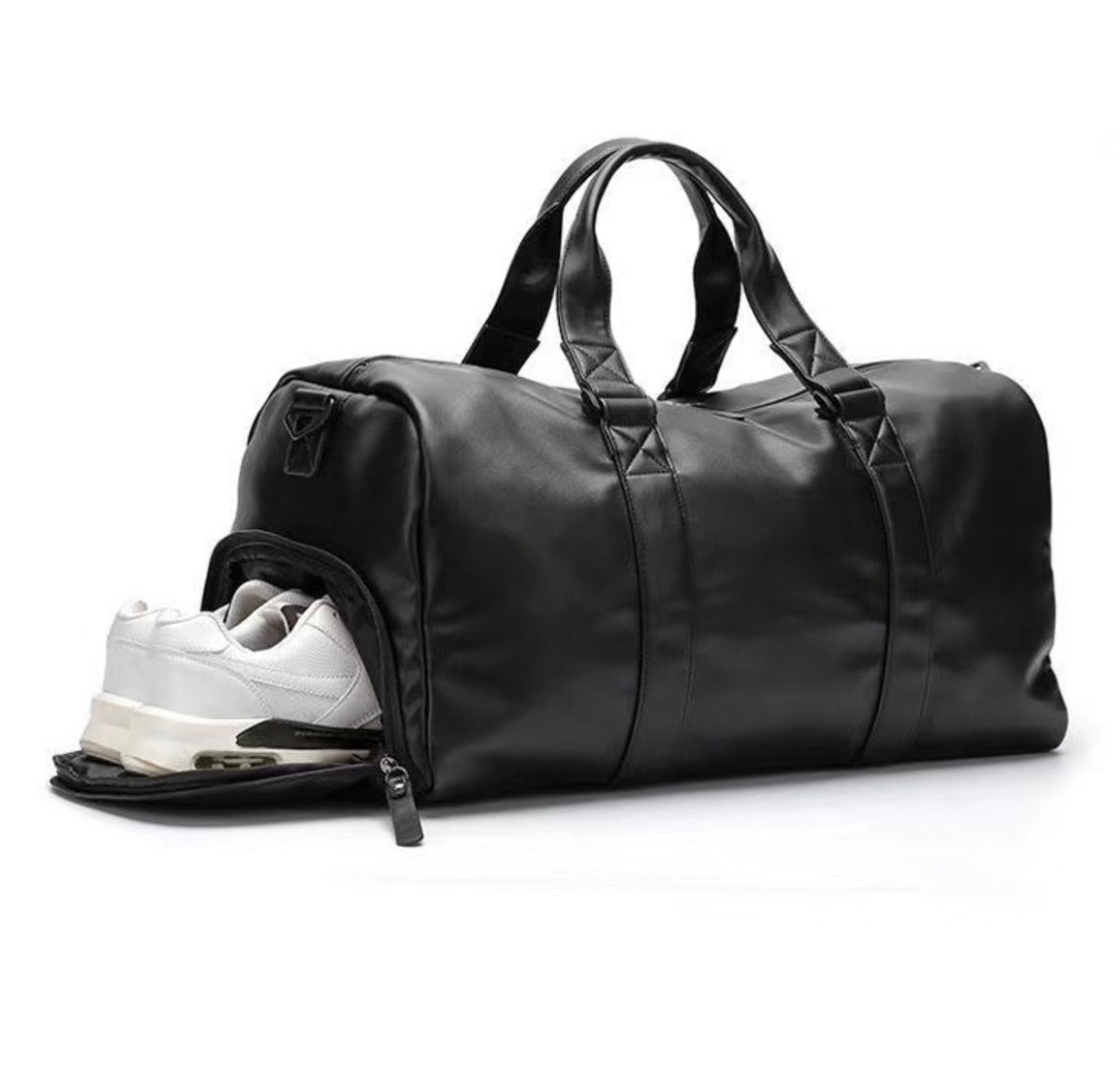 Thenorthface leather duffel bag
