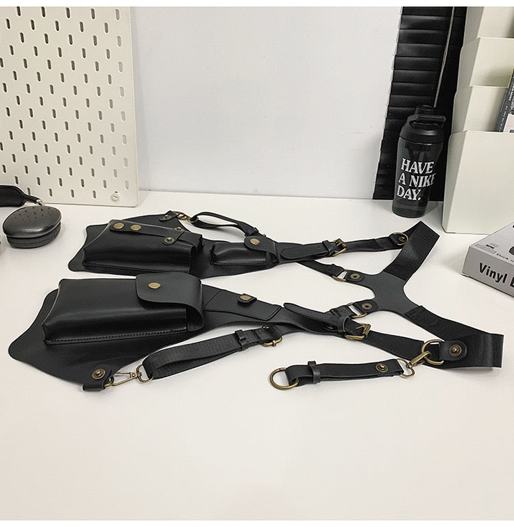 Leather utility vest purse