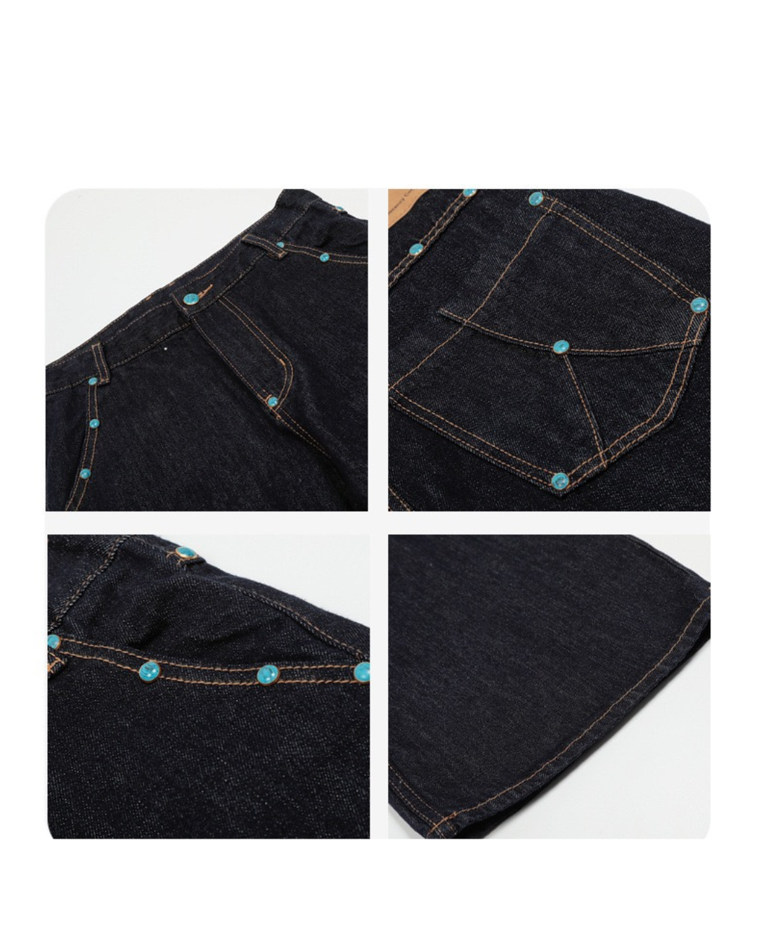 Studded balloon cut denim jean pants